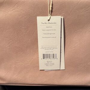 BEIS Mini Weekender Blush Pink Travel Bag